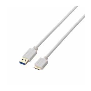 （まとめ）エレコム USB3.0ケーブル（A-microB） USB3-AMB10WH【×3セット】