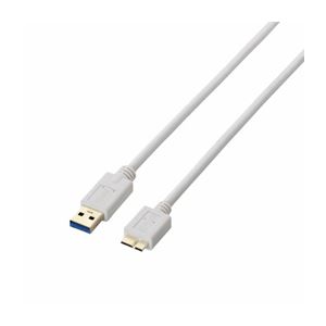 （まとめ）エレコム USB3.0ケーブル（A-microB） USB3-AMB15WH【×3セット】