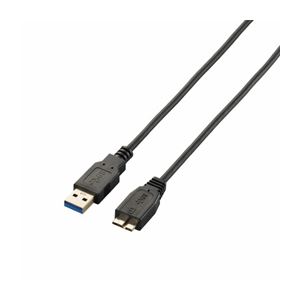 （まとめ）エレコム 極細USB3.0ケーブル（A-microB） USB3-AMBX10BK【×3セット】