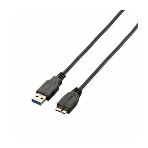 （まとめ）エレコム 極細USB3.0ケーブル（A-microB） USB3-AMBX15BK【×3セット】