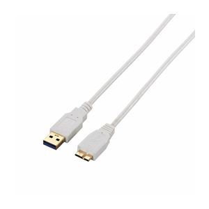 （まとめ）エレコム 極細USB3.0ケーブル（A-microB） USB3-AMBX20WH【×3セット】