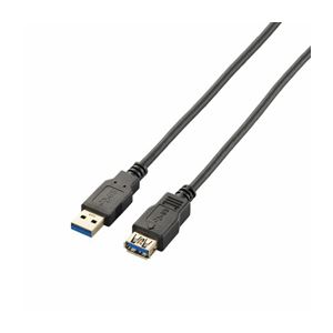 （まとめ）エレコム USB3.0延長ケーブル（A-A） USB3-E10BK【×3セット】