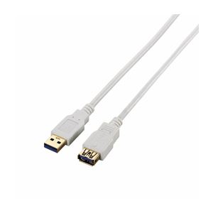 （まとめ）エレコム USB3.0延長ケーブル（A-A） USB3-E10WH【×3セット】