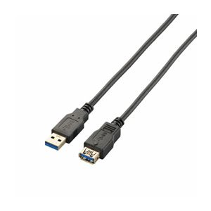 （まとめ）エレコム USB3.0延長ケーブル（A-A） USB3-E20BK【×3セット】
