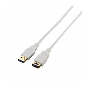 （まとめ）エレコム 極細USB3.0延長ケーブル（A-A） USB3-EX10WH【×3セット】
