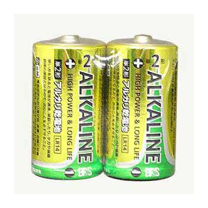 （まとめ）BPS 電池企画販売 単2形アルカリ乾電池 2本パック LR14BP-2S【×20セット】