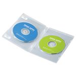 （まとめ）サンワサプライ DVDトールケース（2枚収納） DVD-TN2-03C【×10セット】