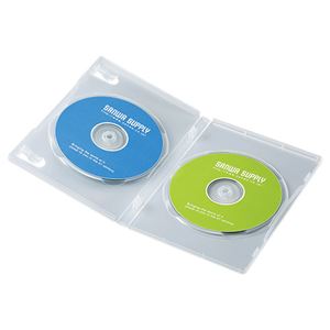 （まとめ）サンワサプライ DVDトールケース（2枚収納） DVD-TN2-10C【×3セット】