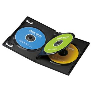 （まとめ）サンワサプライ DVDトールケース（3枚収納） DVD-TN3-10BK【×3セット】