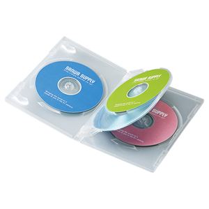 （まとめ）サンワサプライ DVDトールケース（4枚収納） DVD-TN4-03C【×5セット】