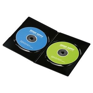 （まとめ）サンワサプライ スリムDVDトールケース（2枚収納） DVD-TU2-30BK【×2セット】