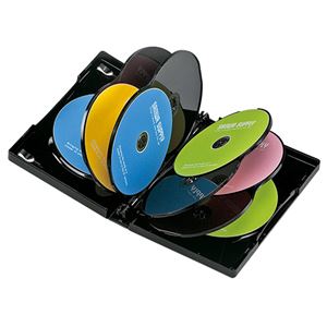（まとめ）サンワサプライ DVDトールケース（10枚収納） DVD-TW10-03BK【×2セット】