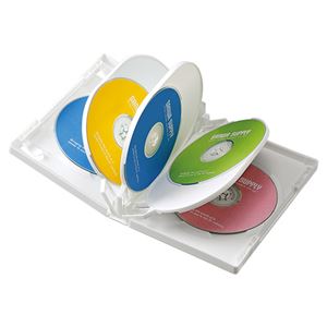（まとめ）サンワサプライ DVDトールケース（8枚収納） DVD-TW8-01W【×5セット】