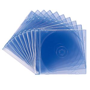 （まとめ）サンワサプライ DVD・CDケース（クリアブルー） FCD-PU10BL【×10セット】