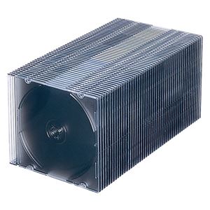 （まとめ）サンワサプライ DVD・CDケース（クリアブラック） FCD-PU50BK【×2セット】