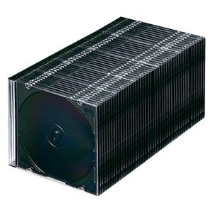 （まとめ）サンワサプライ DVD・CDケース（マットブラック） FCD-PU50MBK【×2セット】