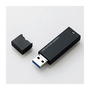 （まとめ）エレコム シンプルUSB3.0メモリ MF-MSU3A08GBK【×3セット】