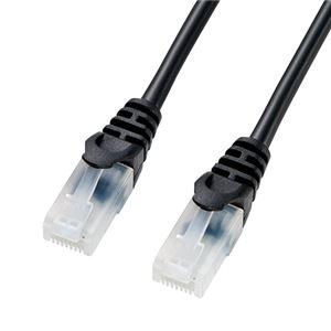 （まとめ）サンワサプライ ツメ折れ防止CAT5eLANケーブル LA-Y5TS-01BK【×10セット】