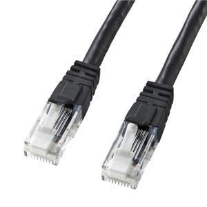 （まとめ）サンワサプライ つめ折れ防止カテゴリ6LANケーブル KB-T6TS-05BK【×3セット】