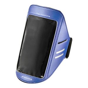 （まとめ）サンワサプライ アームバンドスポーツケース（Lサイズ） PDA-MP3C11BL【×2セット】