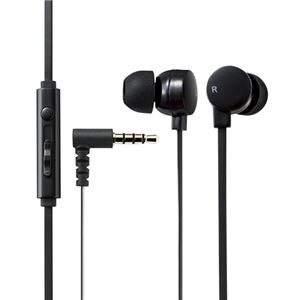 （まとめ）エレコム スマートフォン用ステレオヘッドホンマイク EHP-CS3550MBK【×2セット】