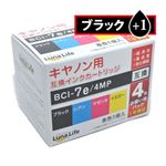 （まとめ）ワールドビジネスサプライ 【Luna Life】 キヤノン用 互換インクカートリッジ BCI-7E／4MP 7eブラック1本おまけ付き 5本パック LN CA7E／4P BK+1【×3セット】