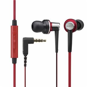 （まとめ）エレコム スマートフォン用高音質ステレオヘッドホンマイク EHP-CS3560MRD【×2セット】