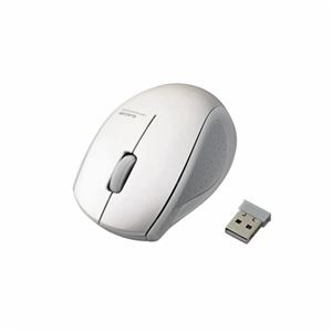 （まとめ）エレコム 3ボタン ワイヤレスレーザーマウス M-LS10DLWH【×2セット】