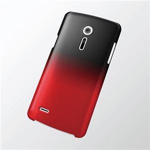 （まとめ）エレコム au LGL22用シェルカバー（ブラック×レッド） PA-LGL22PVWBRD【×3セット】