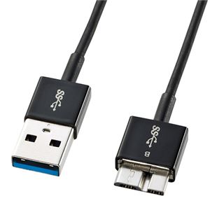 （まとめ）サンワサプライ USB3.0マイクロケーブル（A-MicroB）0.5m超ごく細 KU30-AMCSS05【×3セット】