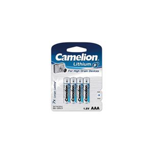 （まとめ）Camelion 単4形リチウム電池 4本パック FR03-BP4【×5セット】