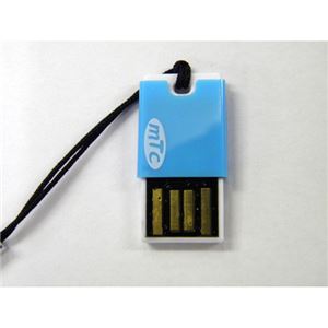 （まとめ）mtc（エムティーシー） microSDカードリーダー（ブルー）（ストレートタイプ） MT-CARM04【×20セット】