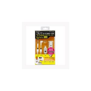 （まとめ）PROTEK（プロテック） スマートフォン用AUXシガーソケットチャージャー PCCS-AUX-WH【×3セット】