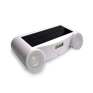 （まとめ）ランドポート ソーラー充電式アクティブスピーカー ホワイト SSW-111【×2セット】