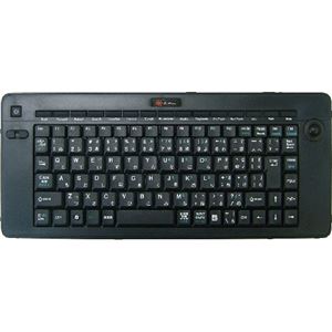 （まとめ）アオテック 2.4Ghzトラックパッドワイヤレスキーボード ブラック 24G-AOK89BK【×2セット】