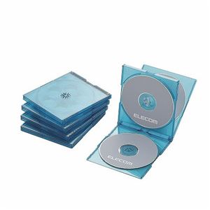 （まとめ）エレコム Blu-ray／DVD／CDケース（標準／PS／4枚収納） CCD-JSCNQ5CBU【×5セット】