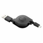（まとめ）エレコム 2A対応microUSBケーブル（巻取りタイプ） TB-AMBR2A07BK【×3セット】