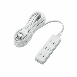 （まとめ）エレコム ほこりシャッター付き電源タップ T-ST02-22450WH【×3セット】