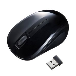 （まとめ）サンワサプライ 静音ワイヤレスブルーLEDマウス MA-WBL32BK【×2セット】