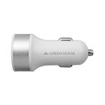 （まとめ）グリーンハウス 高出力USBシガーソケット充電アダプタ 2ポート ホワイト GH-CCU2A-WH【×3セット】