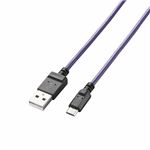 （まとめ）エレコム 2A対応microUSBケーブル（スリムタイプ） MPA-AMBCL2U12PU【×3セット】
