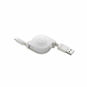 （まとめ）エレコム 2A対応充電専用microUSBケーブル（巻き取りタイプ） MPA-AMBCR2U07WH【×3セット】