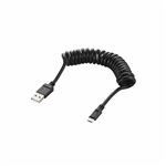 （まとめ）エレコム 2A対応microUSBケーブル（カールタイプ） MPA-AMBCUR2ULBK【×5セット】