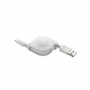 （まとめ）エレコム 2A対応microUSBケーブル（巻き取りタイプ） MPA-AMBR2U07WH【×3セット】