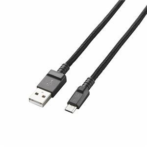（まとめ）エレコム 2A対応高耐久microUSBケーブル MPA-AMBS2U08BK【×3セット】