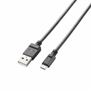（まとめ）エレコム 2A対応microUSBケーブル（スリムタイプ） MPA-AMBX2U08BK【×5セット】