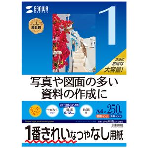 （まとめ）サンワサプライ インクジェット用スーパーファイン用紙A4サイズ250枚入り JP-EM5NA4-250【×3セット】