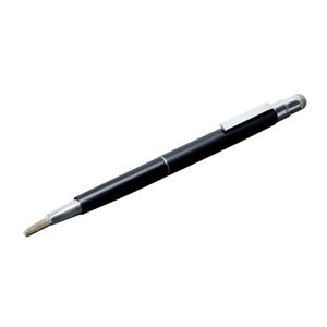 （まとめ）ミヨシ なめらか筆タッチペン付き ファイバ-ヘッドタッチペン ブラック STP-11／BK【×2セット】