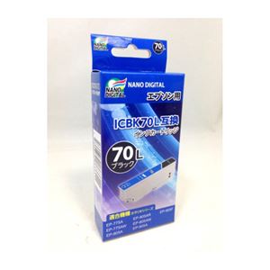 （まとめ）日本ナノディジタル EPSON用ICBK70L互換インクカートリッジ NDE-ICBK70L【×5セット】