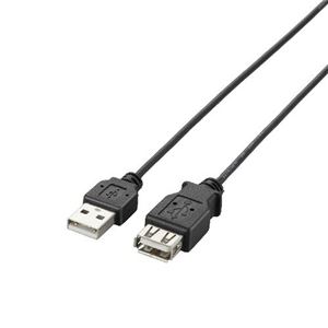 （まとめ）エレコム 極細USB2.0延長ケーブル（A-A延長タイプ） U2C-EXN05BK【×5セット】